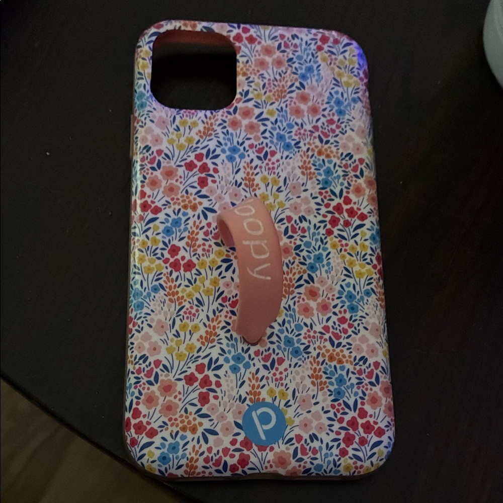 Fits iPhone 11 and XR Loopy Case Floral Design with Pink Grip